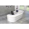 Empfangstheke L-Form 325 cm breit, Dekor: Anthrazit / Weiss