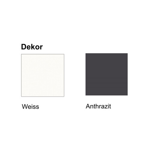 Empfangstheke Bogenform kompakt 175 cm breit, Dekor: Anthrazit / Weiss