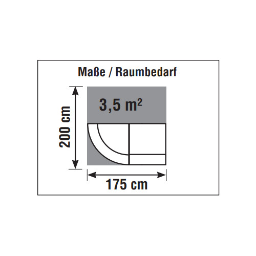 Empfangstheke Bogenform kompakt 175 cm breit, Dekor: Anthrazit / Weiss