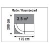 Empfangstheke Bogenform kompakt 175 cm breit, Dekor: Anthrazit / Weiss