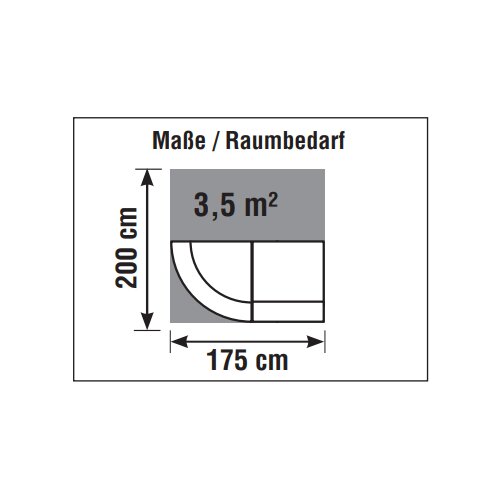Empfangstheke Bogenform kompakt 175 cm breit, Dekor: Anthrazit