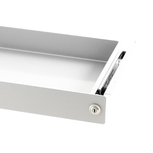 abschließbare Tablet Schublade, Farbe: Weiss, Breite: 33 cm cm