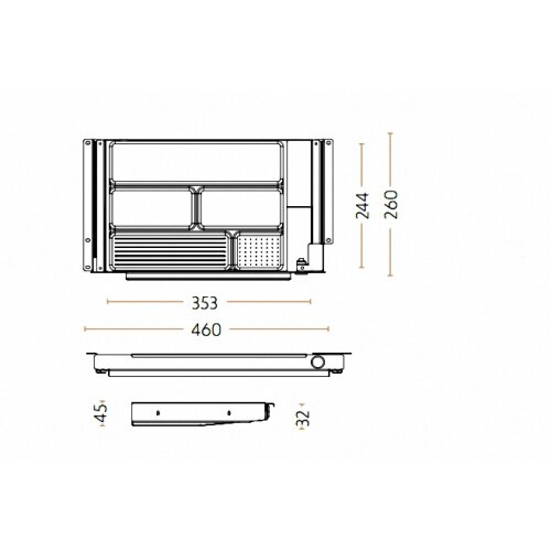 schmale Untertischschublade