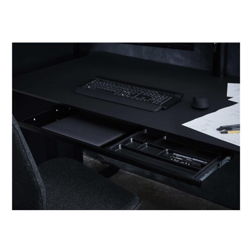 breite Untertischschublade, Farbe: Silber