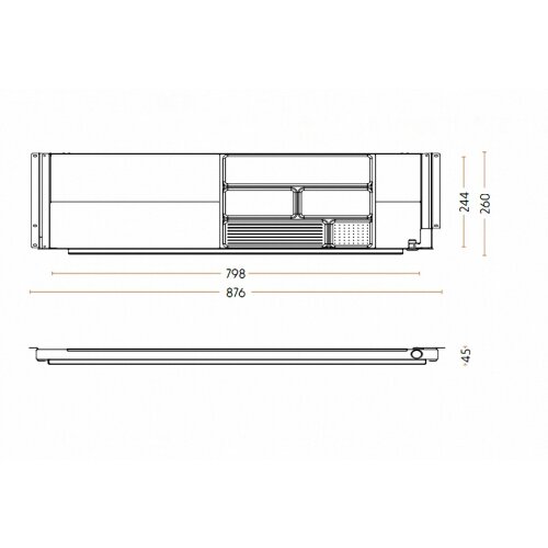 breite Untertischschublade, Farbe: Silber