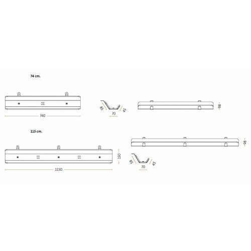 Filzkabelkanal  115 cm lang, Farbe: dunkelgrau