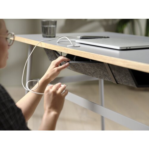 Filzkabelkanal  115 cm lang, Farbe: dunkelgrau