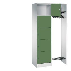 Offene Schliessfachgarderobe extra breit 5 Fächer...