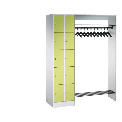 Offene Schliessfachgarderobe 10 Fächer Doppelsäule Abteilbreite 200mm