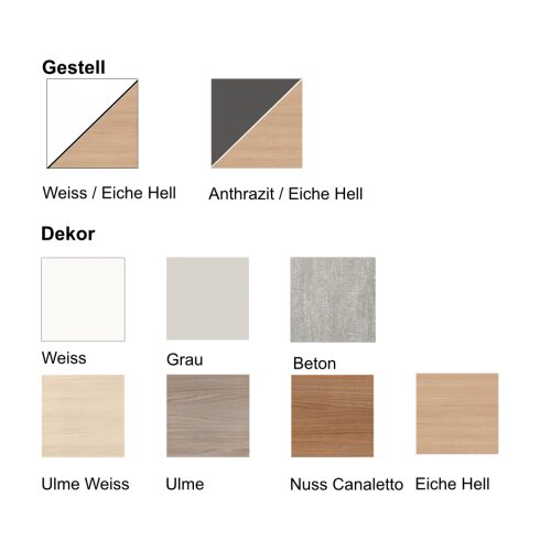 Konferenztisch Serie IDRO Metall-Holzgestell 160 x 120 cm