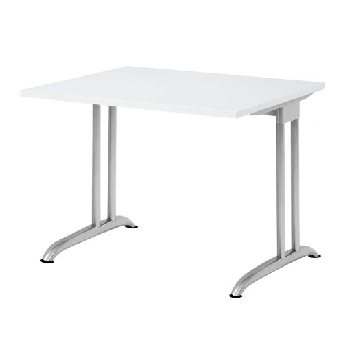 Schreibtisch C-Fuß, 80x80 cm Dekor Weiss