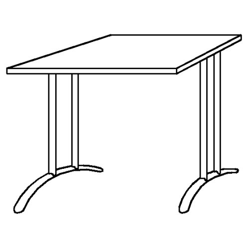 Schreibtisch C-Fuß, 80x80 cm Dekor Weiss