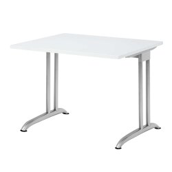 Schreibtisch C-Fuß, 80x80 cm Dekor Weiss