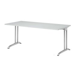 Schreibtisch C-Fuß, 180x80 cm Dekor Grau