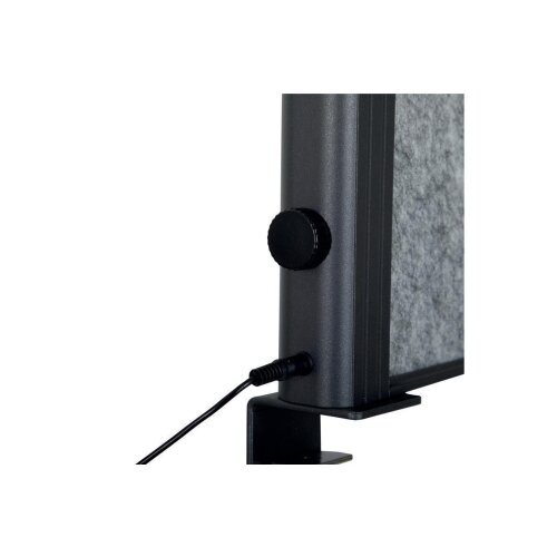 Akustik Tischtrennwand Anthrazit - Dunkelgrau mit LED