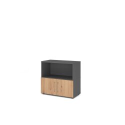 Aktenschrank Serie Klick, 2 OH, Korpus: Graphit, Front:...