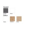 Kombi Aktenschrank Serie Klick, 4 OH, Korpus: Graphit,Front: Asteiche, Unterbau: auf Standfuß