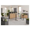 Kombi Aktenschrank Serie Klick, 4 OH, Korpus: Graphit,Front: Asteiche, Unterbau: auf Standfuß