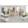 Kombi Aktenschrank Serie Klick, 4 OH, Korpus: Graphit,Front: Asteiche, Unterbau: auf Standfuß