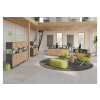 Kombi Aktenschrank Serie Klick, 4 OH, Korpus: Graphit,Front: Asteiche, Unterbau: auf Standfuß