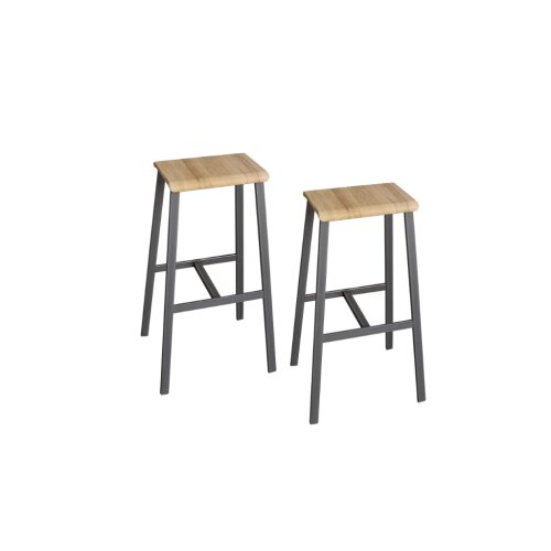 Barhocker im 2er Set, Dekor: Asteiche