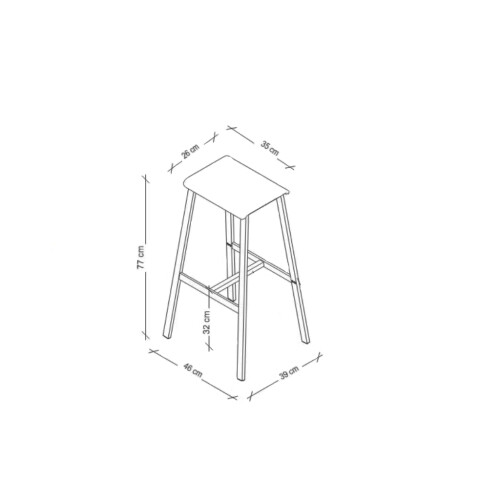 Barhocker im 2er Set, Dekor: Asteiche