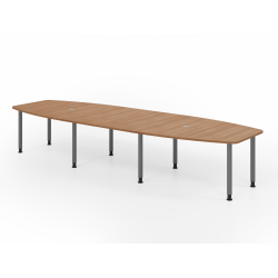 Konferenztisch Bootsform 400 cm mit Rundfüßen,...