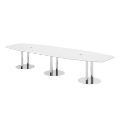 Konferenztisch Bootsform 400 cm mit Säulenfuß,...