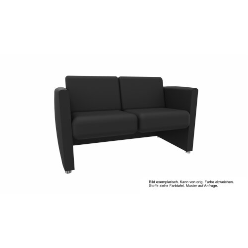 Loungesofa 2 Sitzer Serie SF3, Bezug Stoff TO Schwarz