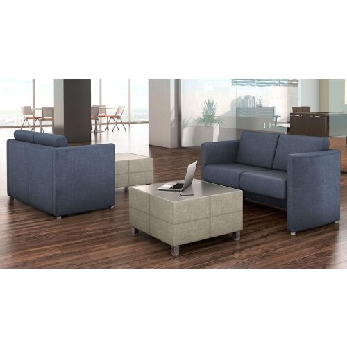 Loungesofa 2 Sitzer Serie SF3, Bezug Stoff TO Schwarz