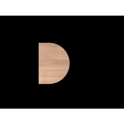 Besprechungsanbau halbrund 60 x 80 cm Nussbaum hell/Silber