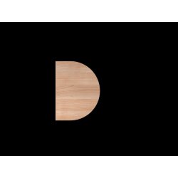 Besprechungsanbau halbrund 60 x 80 cm Nussbaum hell/Silber