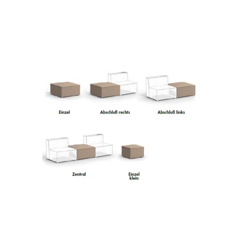 Hocker Modul Serie P Abschluss links, Bezug: Stoff SO Dunkelgrau
