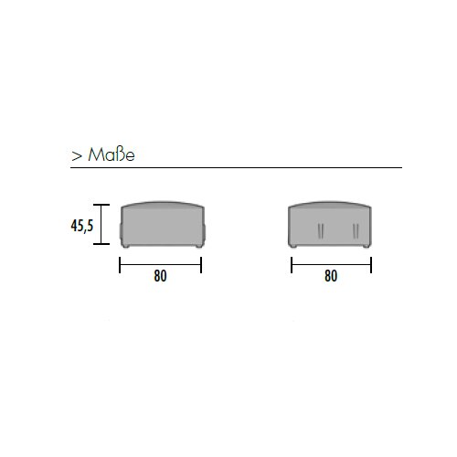 Hocker Modul Serie P Abschluss links, Bezug: Stoff SO Dunkelgrau