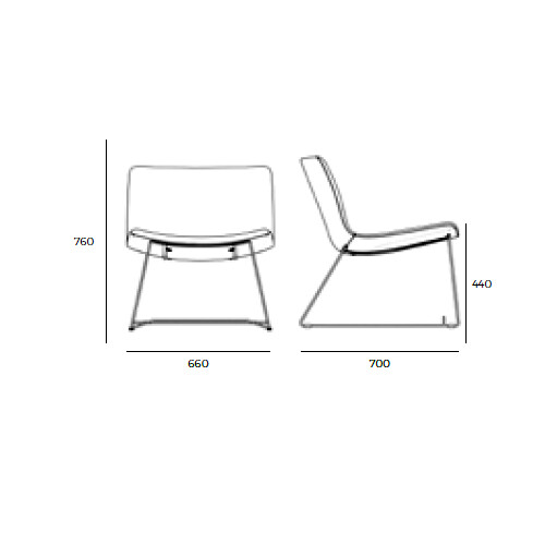 Loungesessel MK, Bezug  Stoff TS Anthrazit Gestell  Chrom