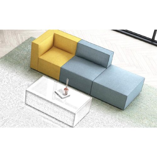 Loungemöbel Serie P 3 Sitzer, links offen, einfarbig