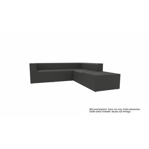 Loungemöbel Serie P Ecklounge einfarbig  Bezug Stoff SO Dunkelgrau