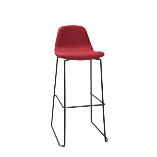 Barhocker Highline mit Kufengestell Bezug V37 Leder Dunkelbraun