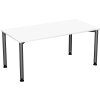 Schreibtisch Rundfuss, höhenverstellbar, 160x80 cm Weiss/Anthrazit