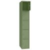 Stahl Schliessfachschrank Select 5 Fächer 300mm Abteilbreite Korpus Resedagrün RAL 6011 Türen Resedagrün RAL 6011