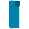 Stahl Schliessfachschrank Select 10 Fächer 400mm Abteilbreite Korpus Lichtblau RAL 5012 Türen Lichtblau RAL 5012