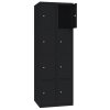 Stahl Schliessfachschrank Select 8 Fächer 400mm Abteilbreite Korpus Tiefschwarz RAL 9005 Türen Tiefschwarz RAL 9005