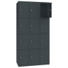 Stahl Schliessfachschrank Select 12 Fächer 300mm Abteilbreite Korpus Anthrazitgrau RAL 7016 Türen Anthrazitgrau RAL 7016
