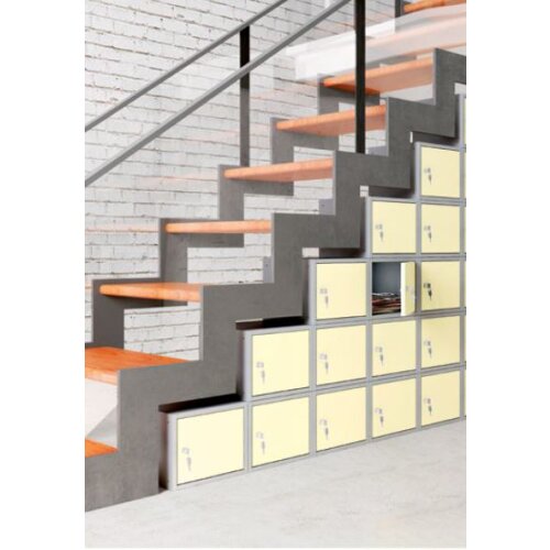 Stahl Schliessfachschrank Select 12 Fächer 300mm Abteilbreite Korpus Resedagrün RAL 6011 Türen Resedagrün RAL 6011