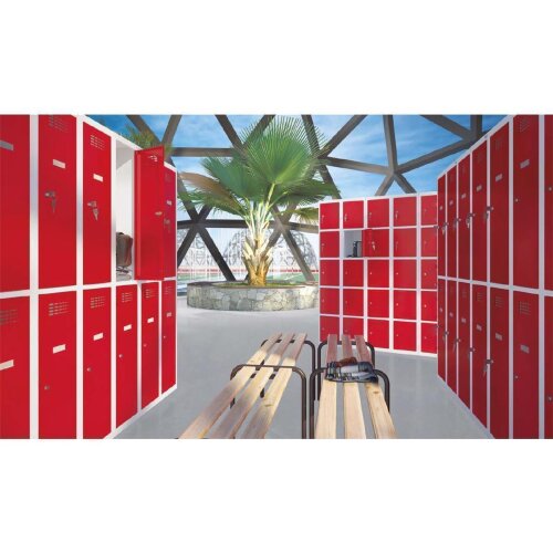 Stahl Schliessfachschrank Select 16 Fächer 300mm Abteilbreite Korpus Anthrazitgrau RAL 7016 Türen Anthrazitgrau RAL 7016