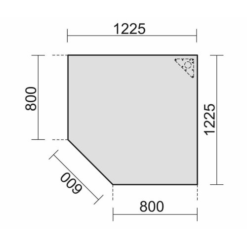 Verkettungsplatte Fünfeck 90° Lichtgrau/Silber
