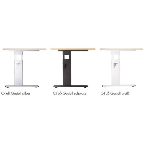 Schreibtisch höhenverstellbar 80x80 cm Grau/Weiss