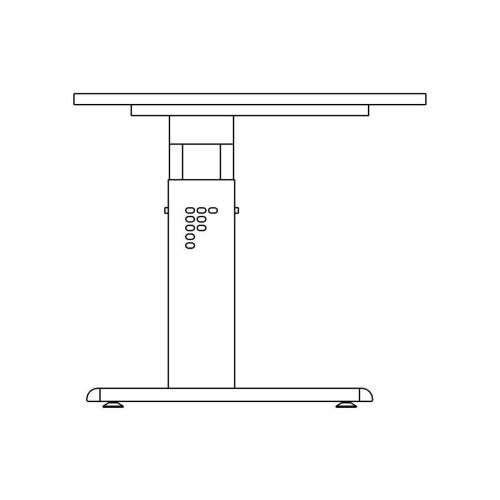 Schreibtisch höhenverstellbar 80x80 cm Grau/Weiss