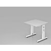 Schreibtisch höhenverstellbar 80x80 cm Grau/Weiss