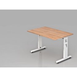 Schreibtisch höhenverstellbar 120x80 cm Nussbaum...